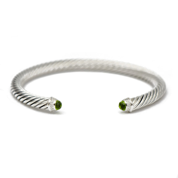 David Yurman Jewelry - SOLD David Yurman Green Orchid & Diamond Cuff 5mm